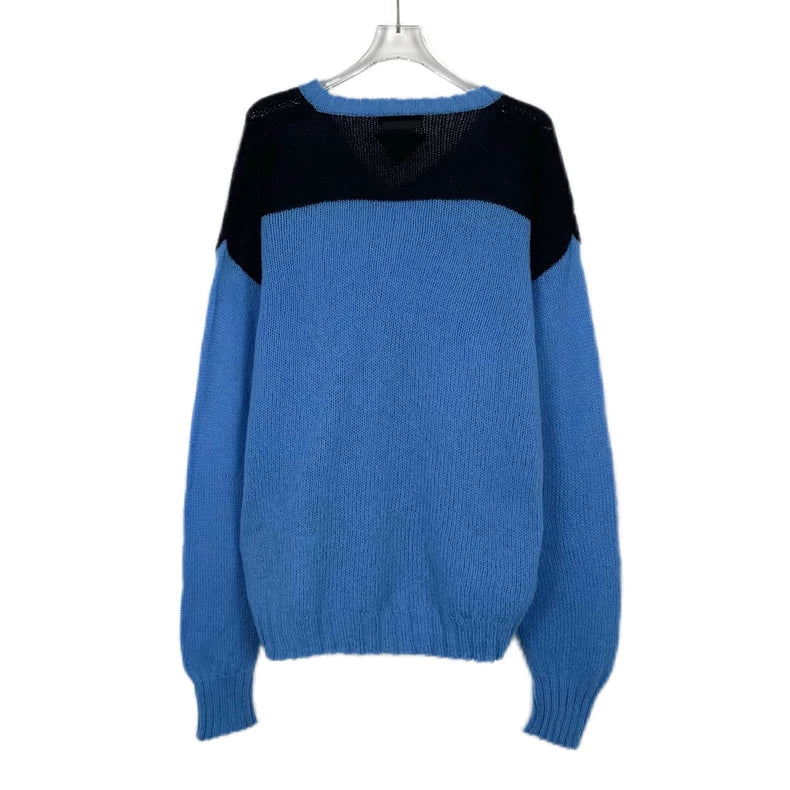 Prada Logo Embroidered V-Neck Sweater