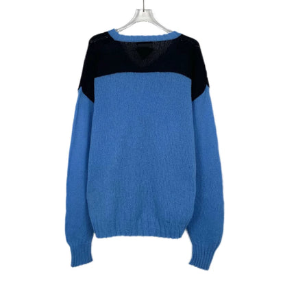 Prada Logo Embroidered V-Neck Sweater