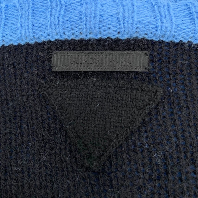 Prada Logo Embroidered V-Neck Sweater