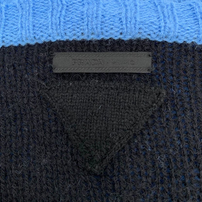 Prada Logo Embroidered V-Neck Sweater