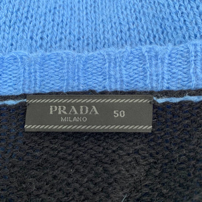 Prada Logo Embroidered V-Neck Sweater