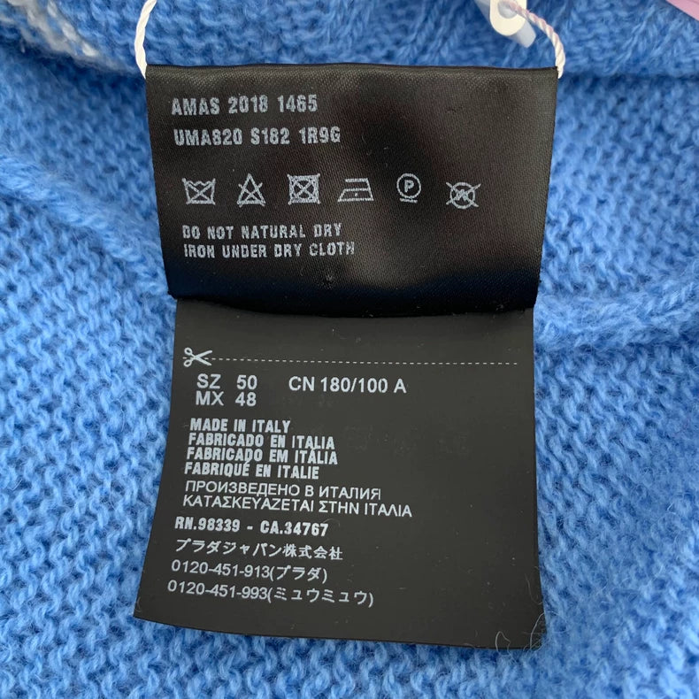 Prada Logo Embroidered V-Neck Sweater