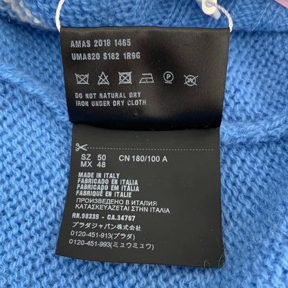 Prada Logo Embroidered V-Neck Sweater