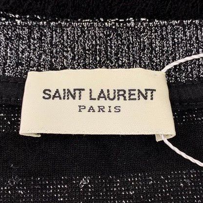 Saint Laurent Black Silver Striped Knit Sweater