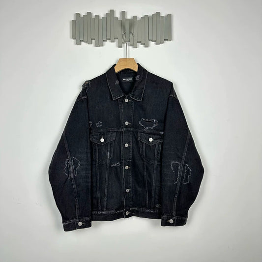 Balenciaga Embroidered Logo Denim Jacket
