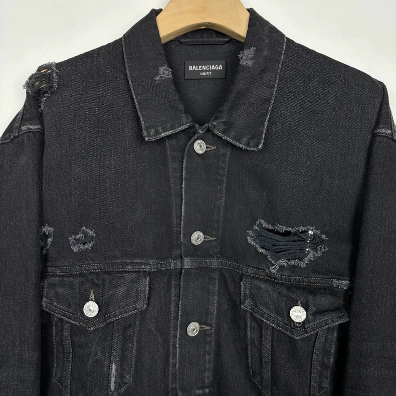 Balenciaga Embroidered Logo Denim Jacket