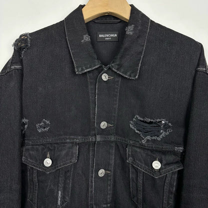 Balenciaga Embroidered Logo Denim Jacket