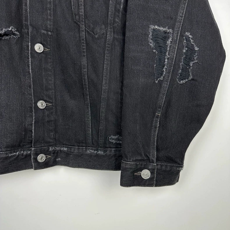 Balenciaga Embroidered Logo Denim Jacket