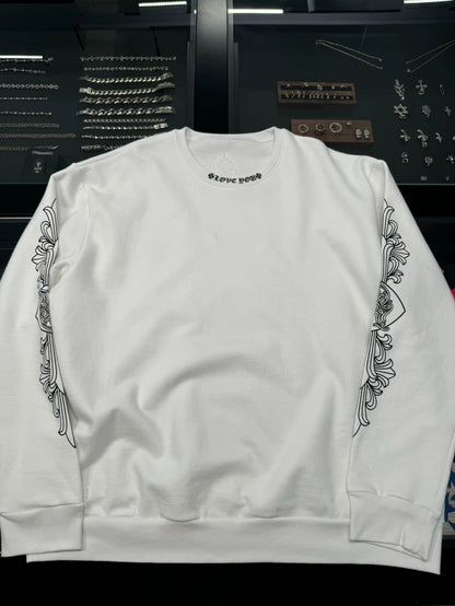 Chrome Hearts White Love You Print Sweatshirt-yf