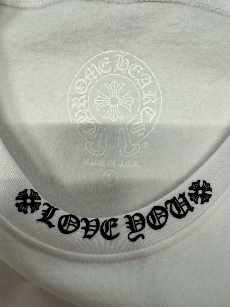 Chrome Hearts White Love You Print Sweatshirt-yf