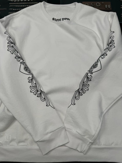 Chrome Hearts White Love You Print Sweatshirt-yf
