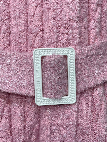 Chanel Pink Knit Cardigan with Belt