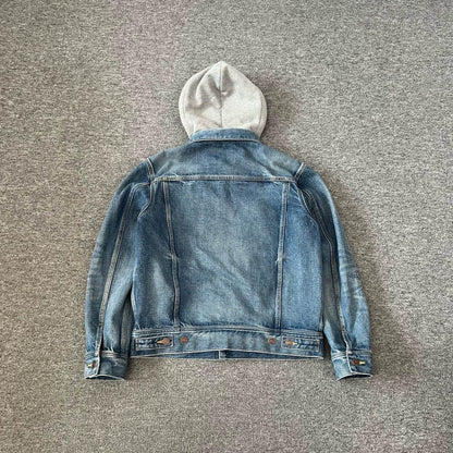 Celine Logo Denim Jacket with Hoodie