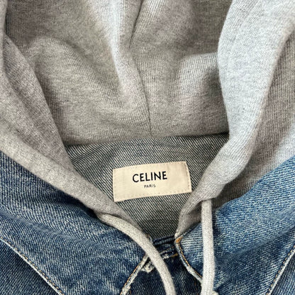 Celine Logo Denim Jacket with Hoodie