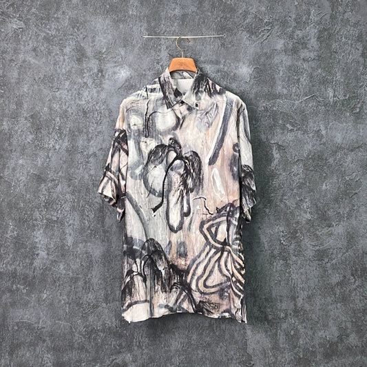 Yohji Yamamoto Silk Short Sleeve Shirt