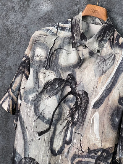 Yohji Yamamoto Silk Short Sleeve Shirt