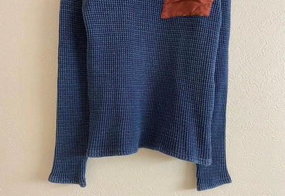 Kapital Blue Vintage Waffle Knit Long Sleeve Top