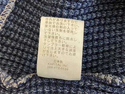 Kapital Blue Vintage Waffle Knit Long Sleeve Top