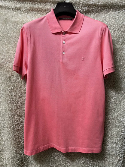 Louis Vuitton Men's Pink Short Sleeve Polo-yf