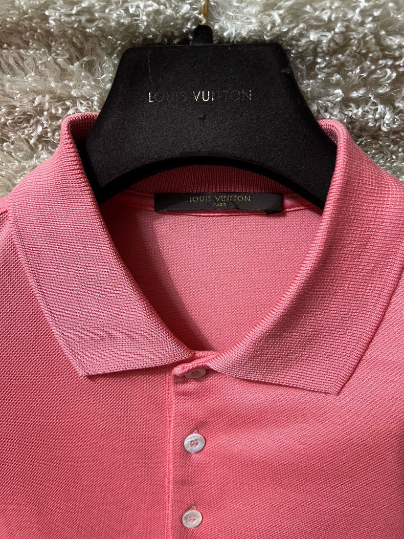 Louis Vuitton Men's Pink Short Sleeve Polo-yf