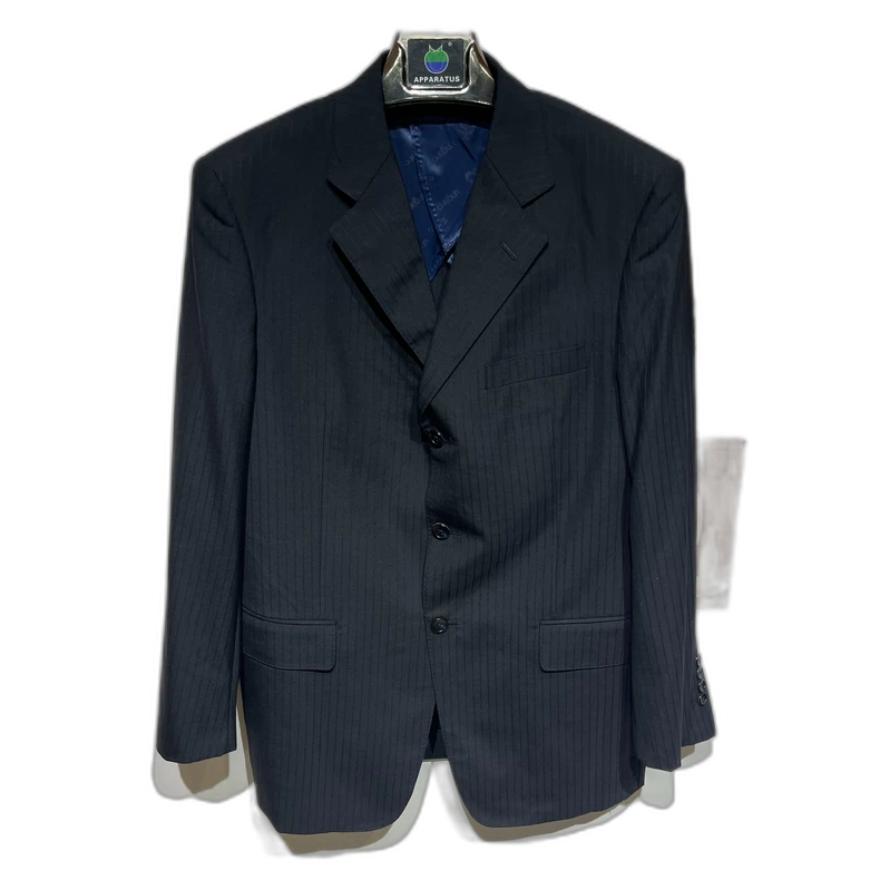 Vintage Black Striped Blazer Jacket