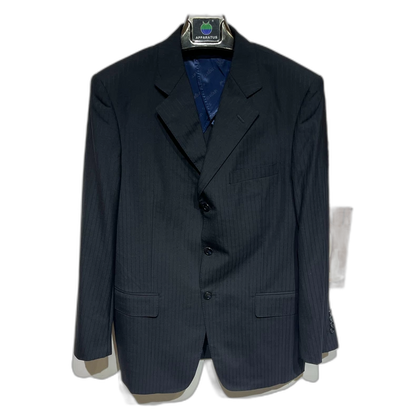 Vintage Black Striped Blazer Jacket