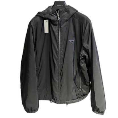 Prada Hooded Reversible Zip Jacket in Black