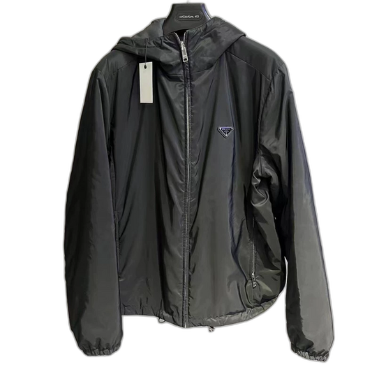 Prada Hooded Reversible Zip Jacket in Black