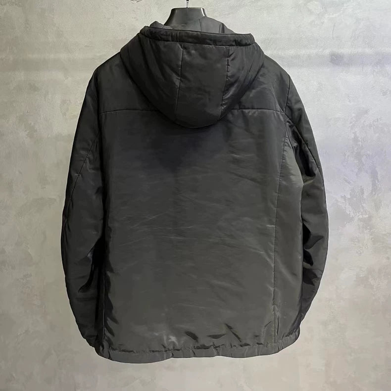 Prada Hooded Reversible Zip Jacket in Black