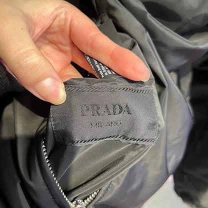 Prada Hooded Reversible Zip Jacket in Black