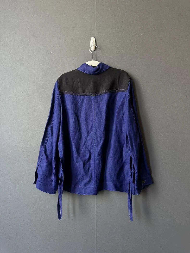 Loewe Purple Denim Jacket with Leather Patch