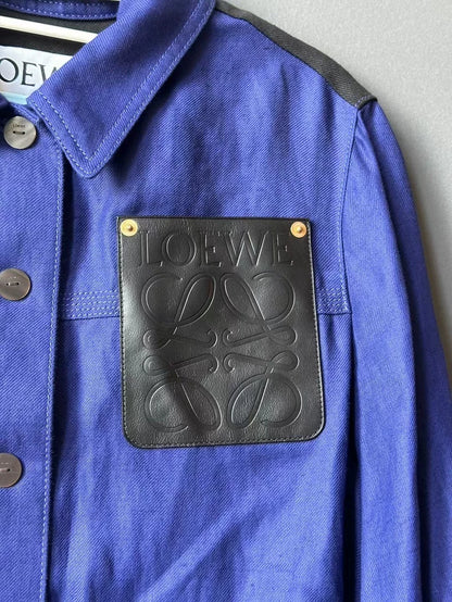 Loewe Purple Denim Jacket with Leather Patch