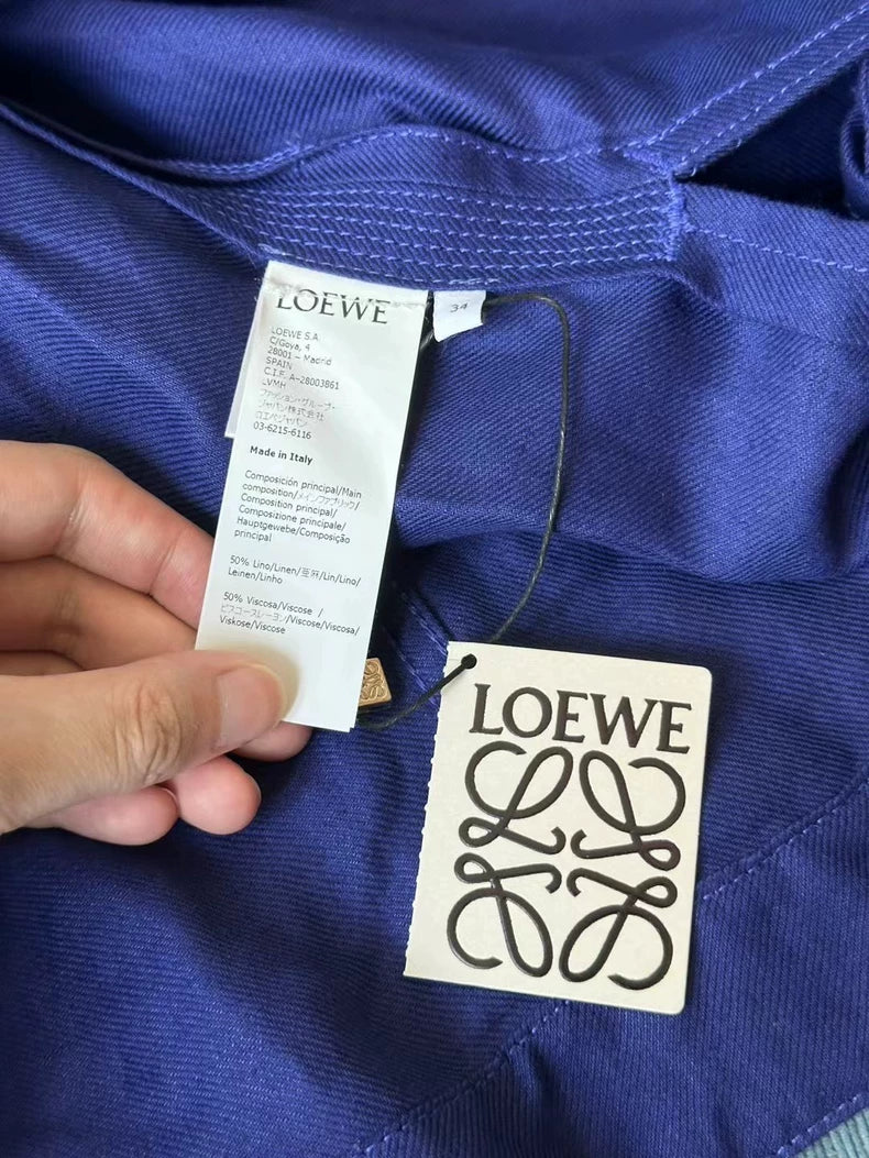 Loewe Purple Denim Jacket with Leather Patch