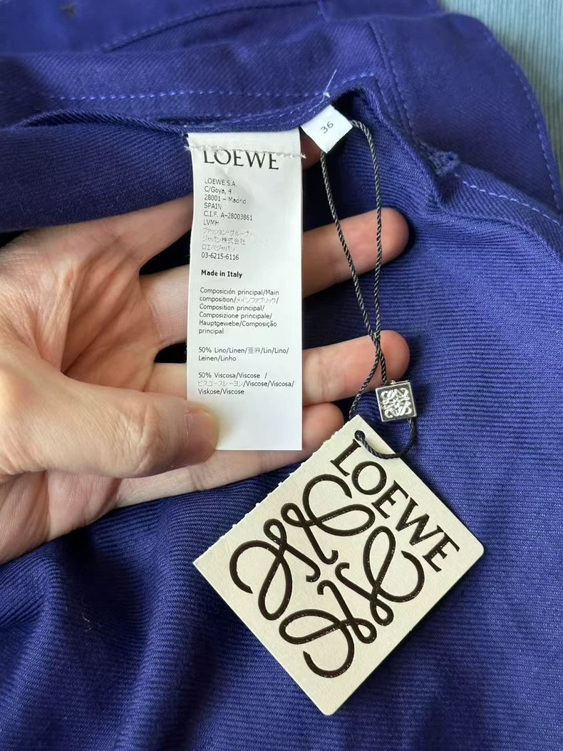 Loewe Purple Denim Jacket with Leather Patch