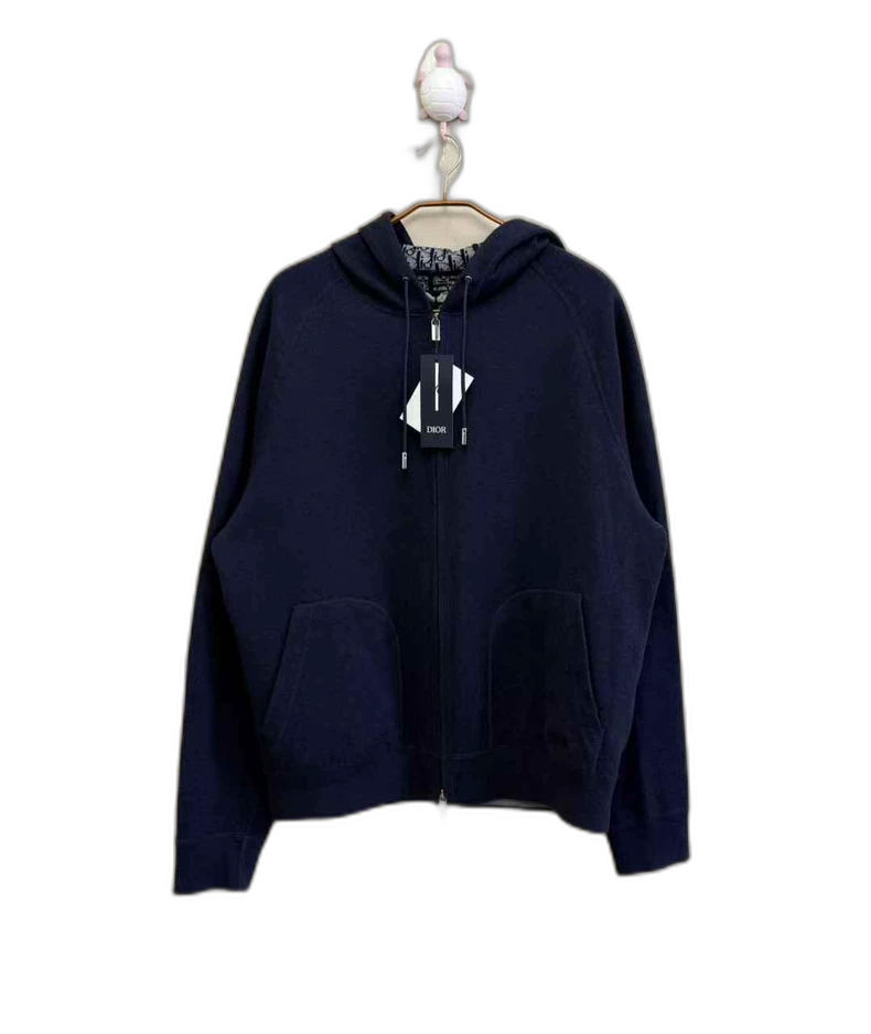Dior Logo Cashmere Hoodie with Blue Lining