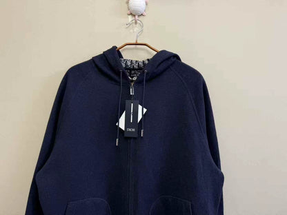 Dior Logo Cashmere Hoodie with Blue Lining