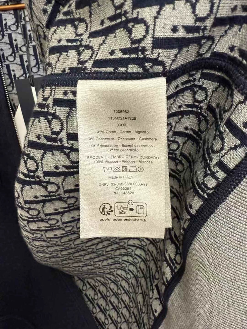 Dior Logo Cashmere Hoodie with Blue Lining