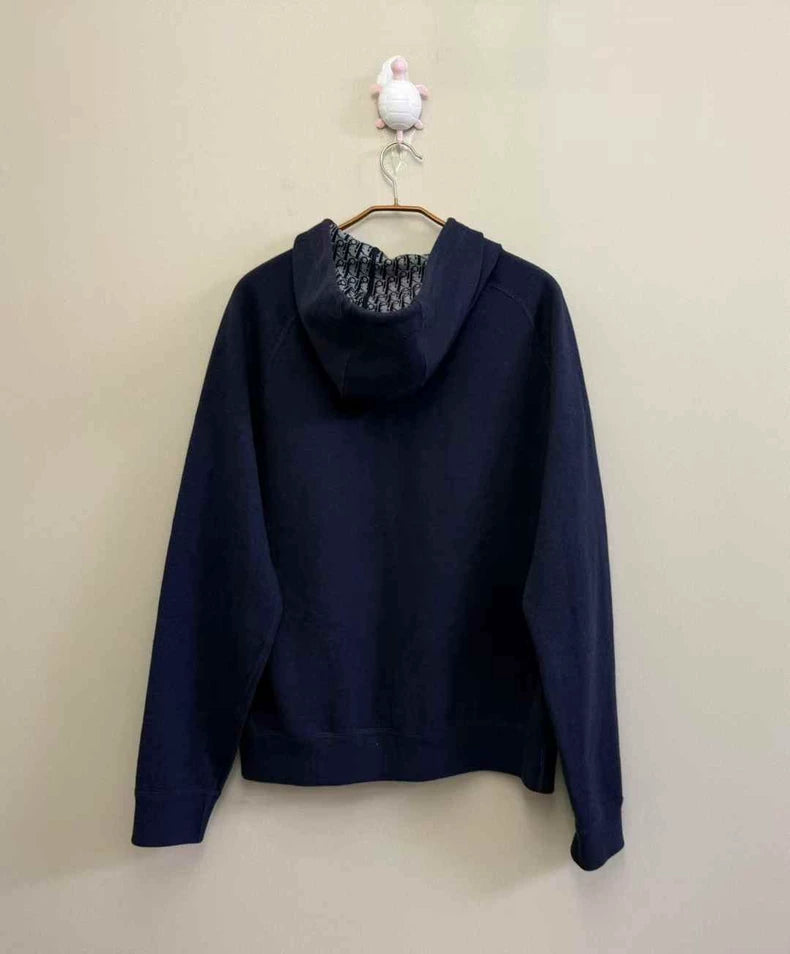 Dior Logo Cashmere Hoodie with Blue Lining