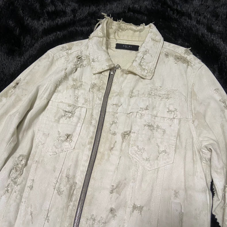 Amiri White Oil Stain Jacket Size S