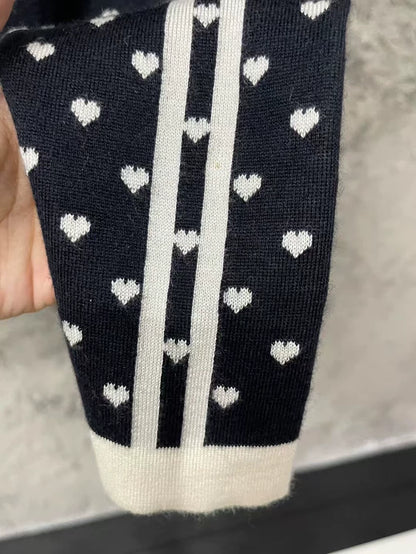 Hermes Wool Cardigan in Black and White