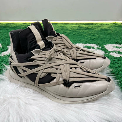Rick Owens Leather Lace-Up Casual Shoes