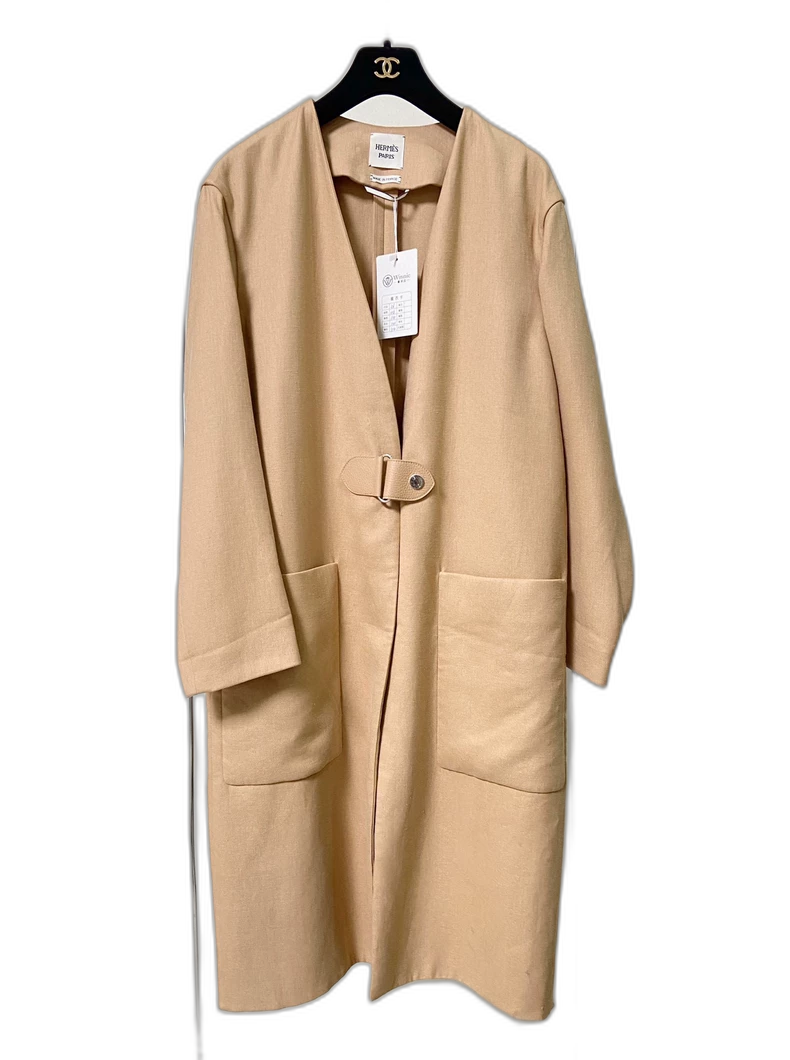 Hermes Coat for Men in Beige Color