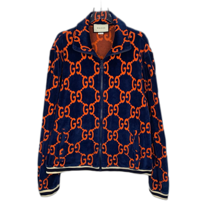 Gucci Blue GG Pattern Zip Jacket
