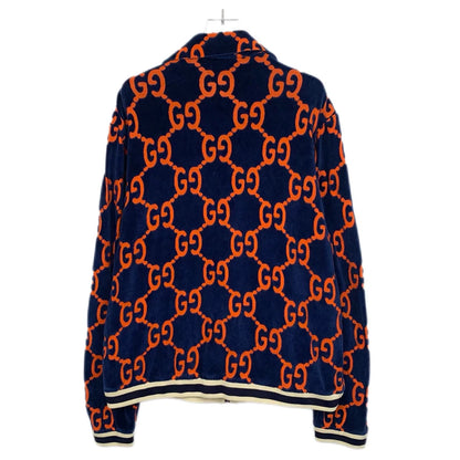 Gucci Blue GG Pattern Zip Jacket