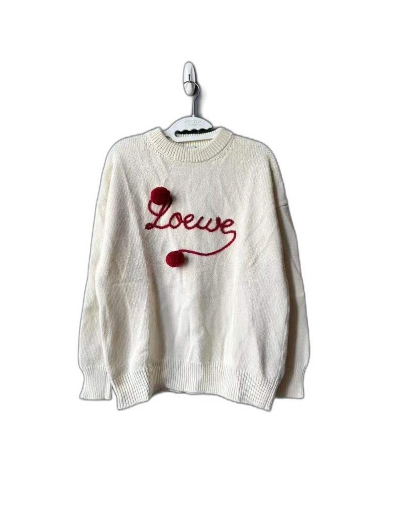 Loewe Red Pom Pom Sweater