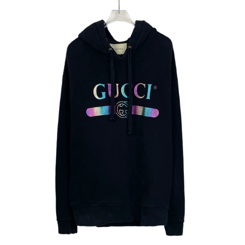 Gucci Black Logo Hooded Sweatshirt Medium