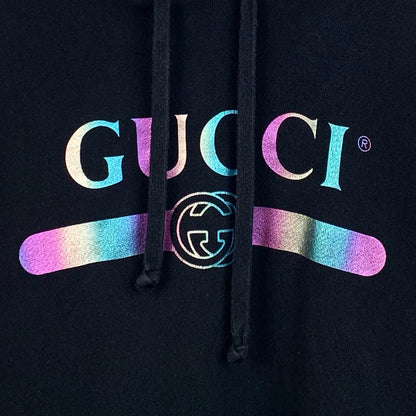 Gucci Black Logo Hooded Sweatshirt Medium