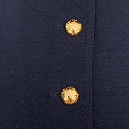 Dior Navy Blue Silk Long Sleeve Jacket