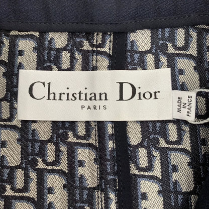 Dior Navy Blue Silk Long Sleeve Jacket