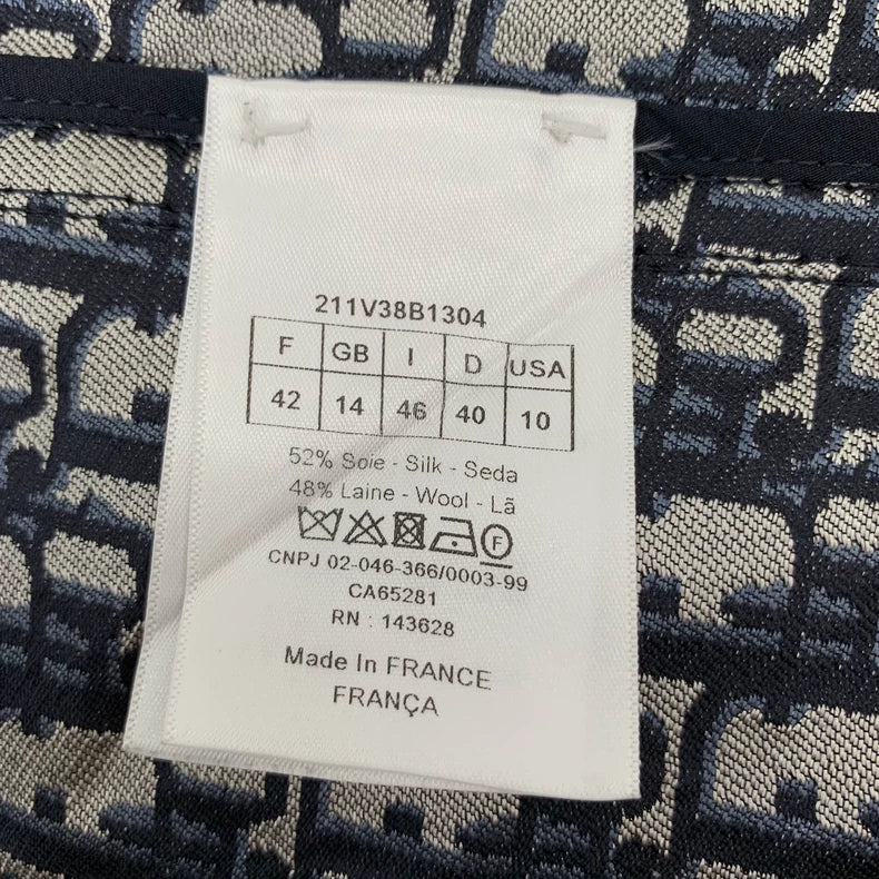 Dior Navy Blue Silk Long Sleeve Jacket